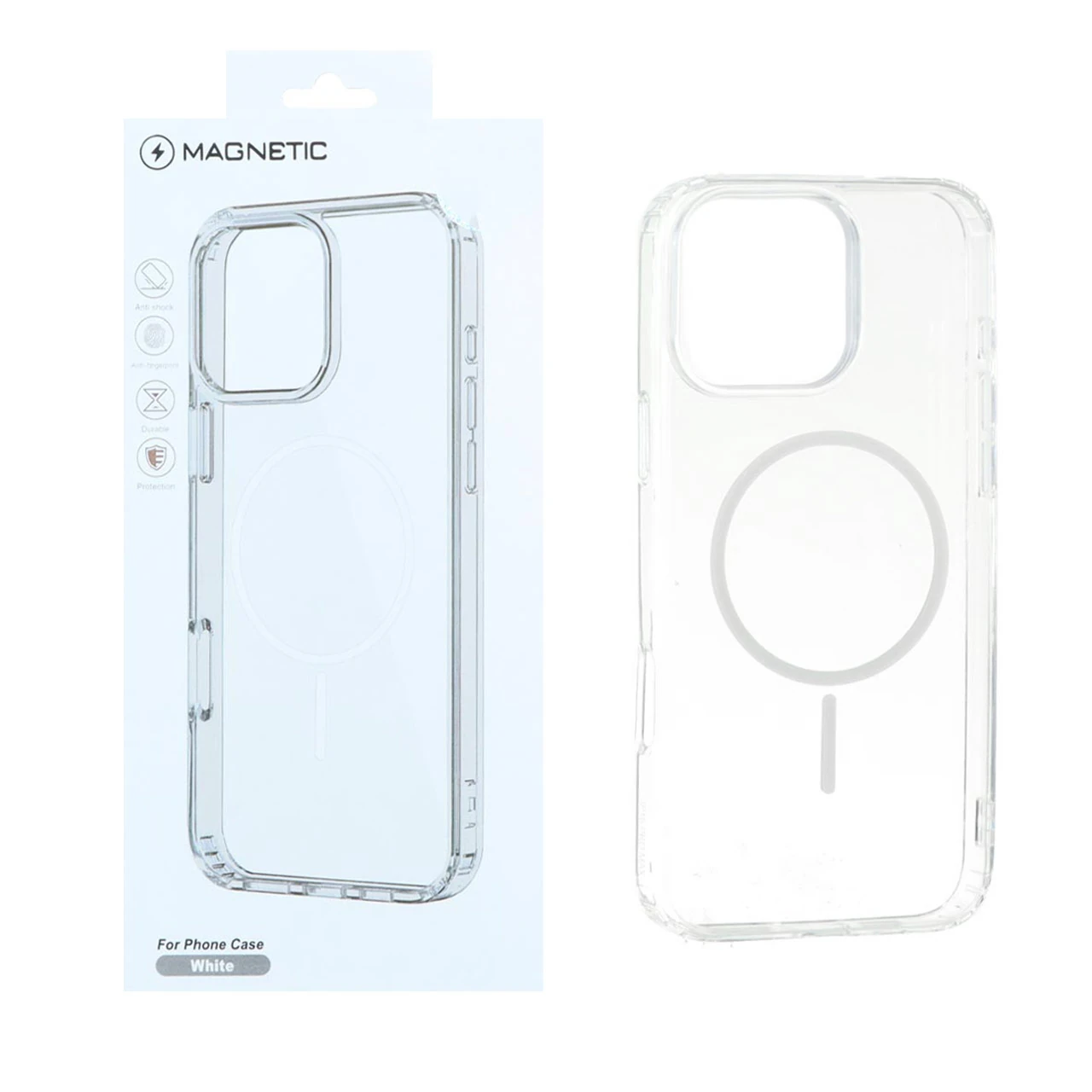قاب اورجینال Magnetic دور ژله ای MagSafe مدل Apple iPhone 16 Pro Max - سفید (پک دار)